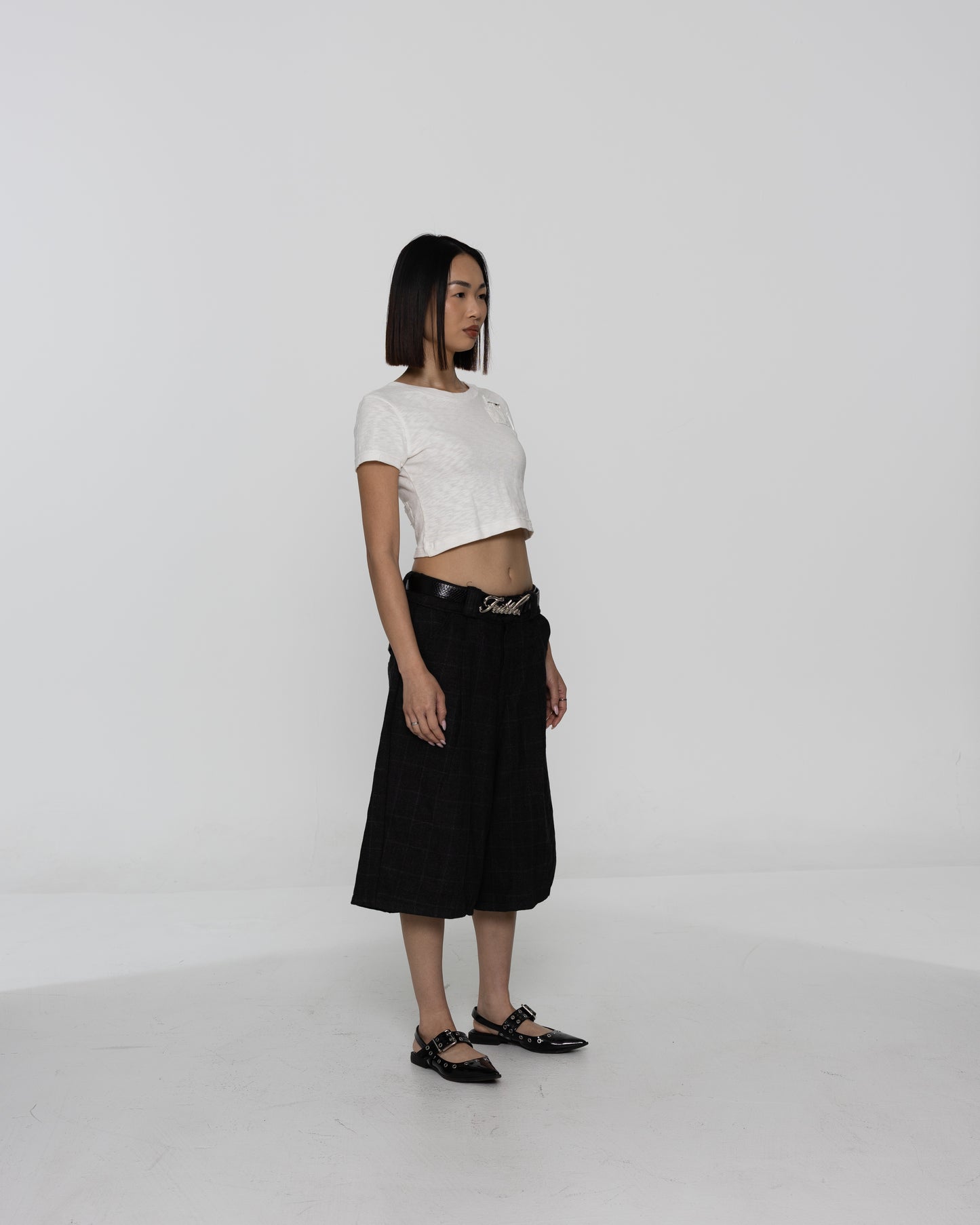PLAID PLEATED SHORT