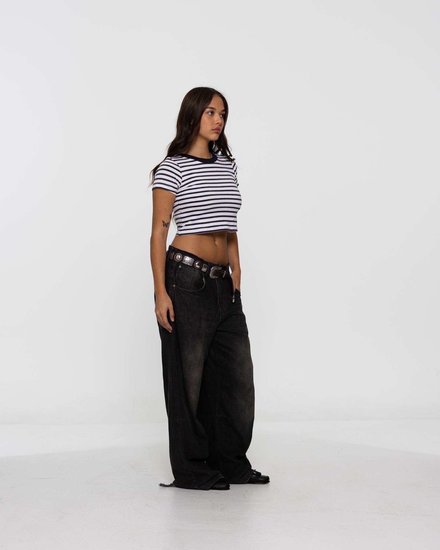 WOMEN'S STRIPED BABY TEE